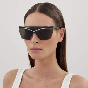 NEW SL614 MASK 001 SAINT LAURENT SUNGLASSES WOMEN SHIELD BLACK EYEWEAR SL 614